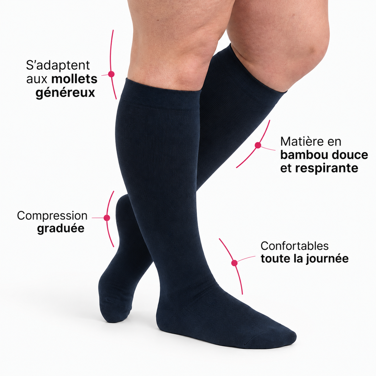 Chaussettes de compression en bambou