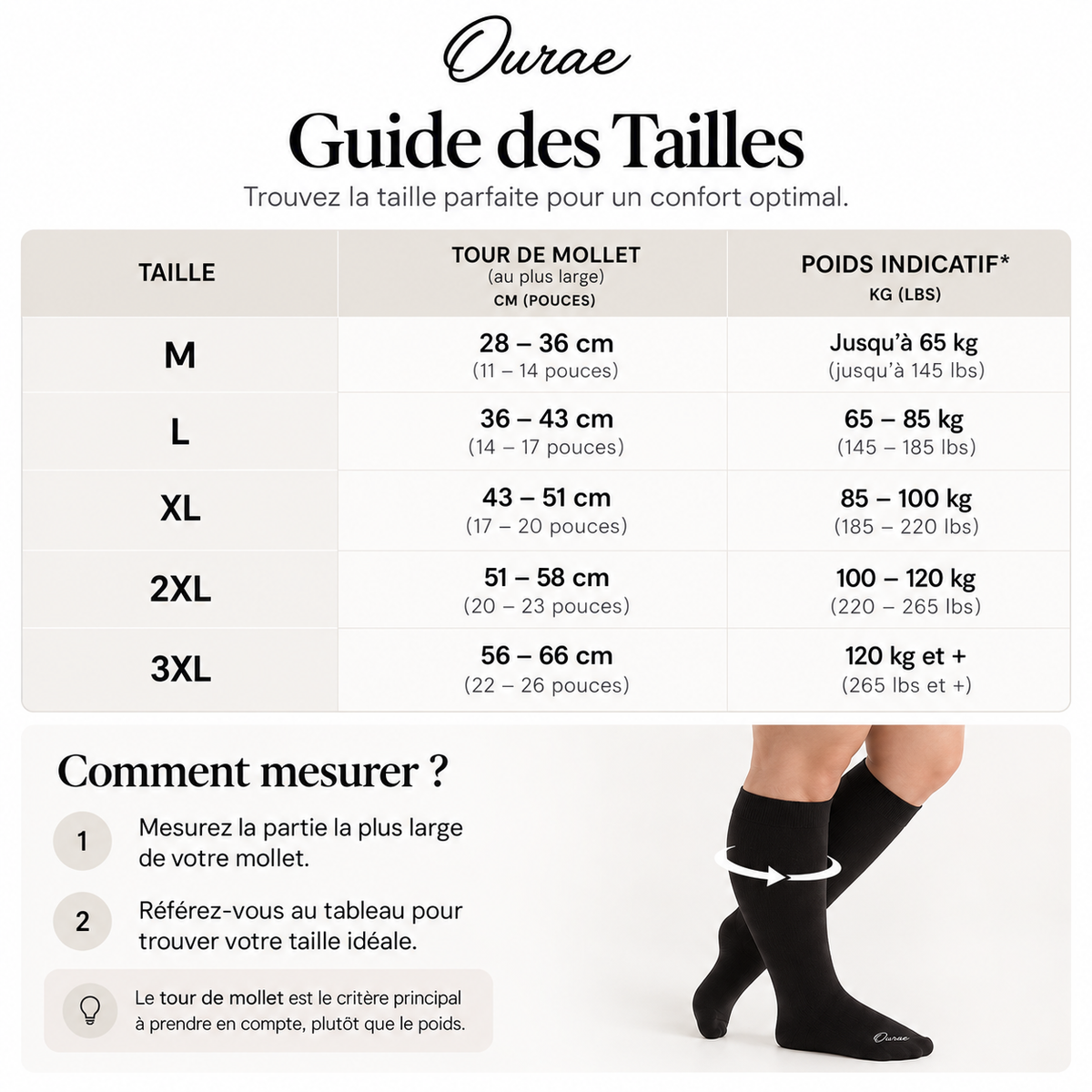 Chaussettes de compression en bambou
