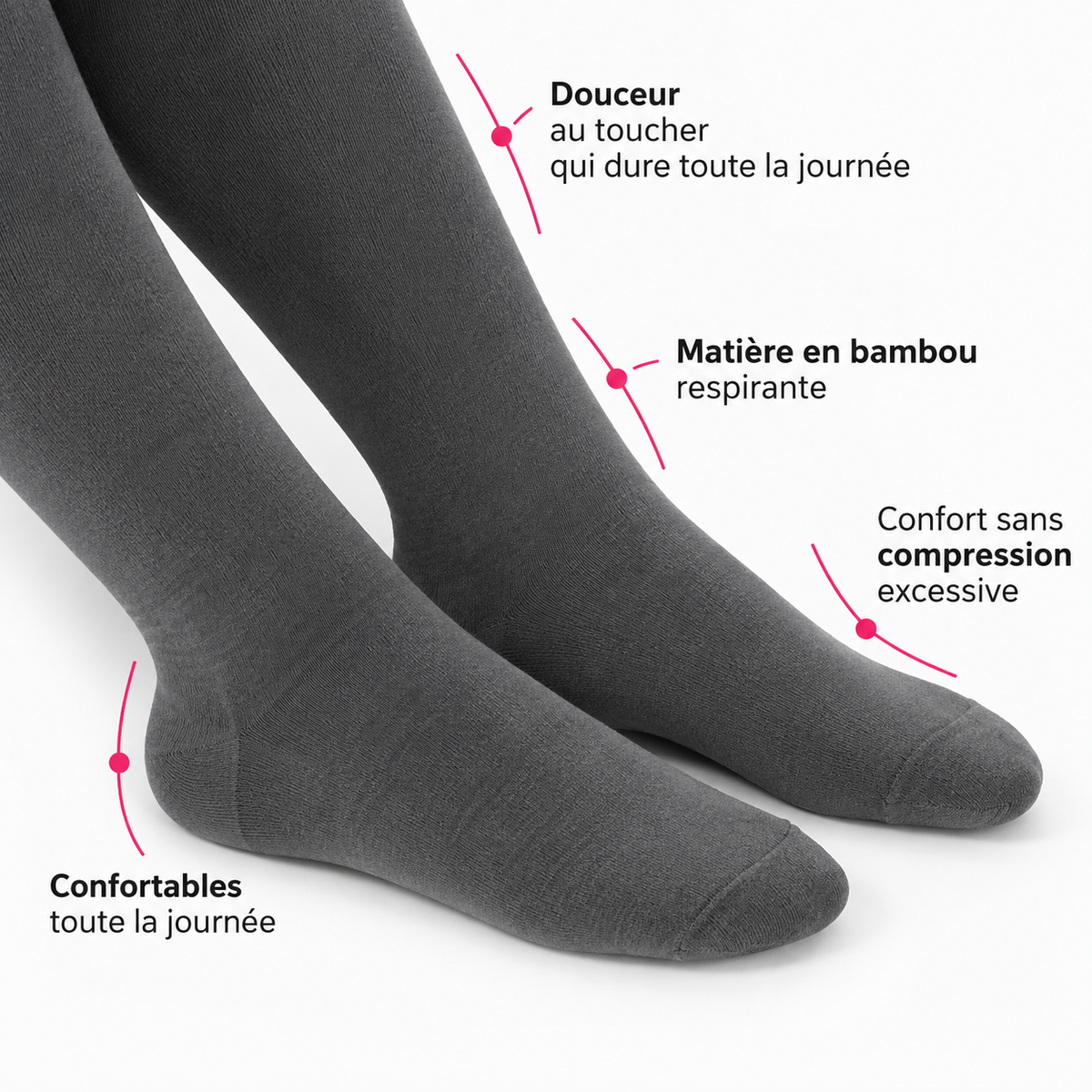 Chaussettes de compression en bambou