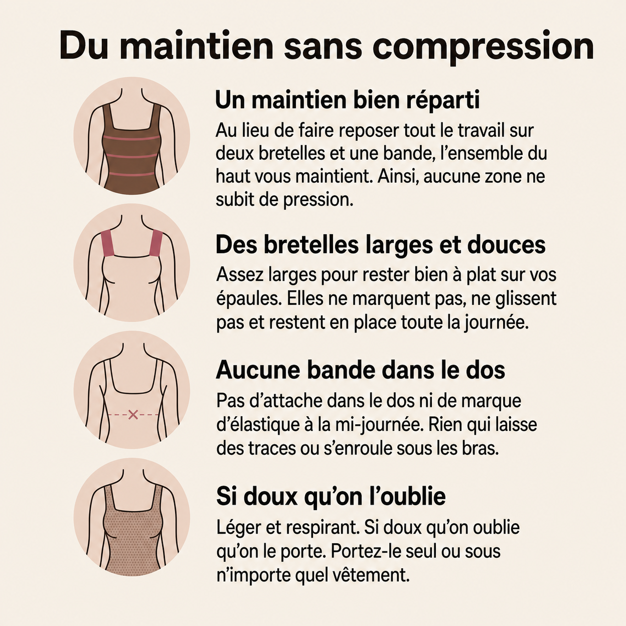 Débardeur Ourae™ Maintien Intégré & Confort Absolu